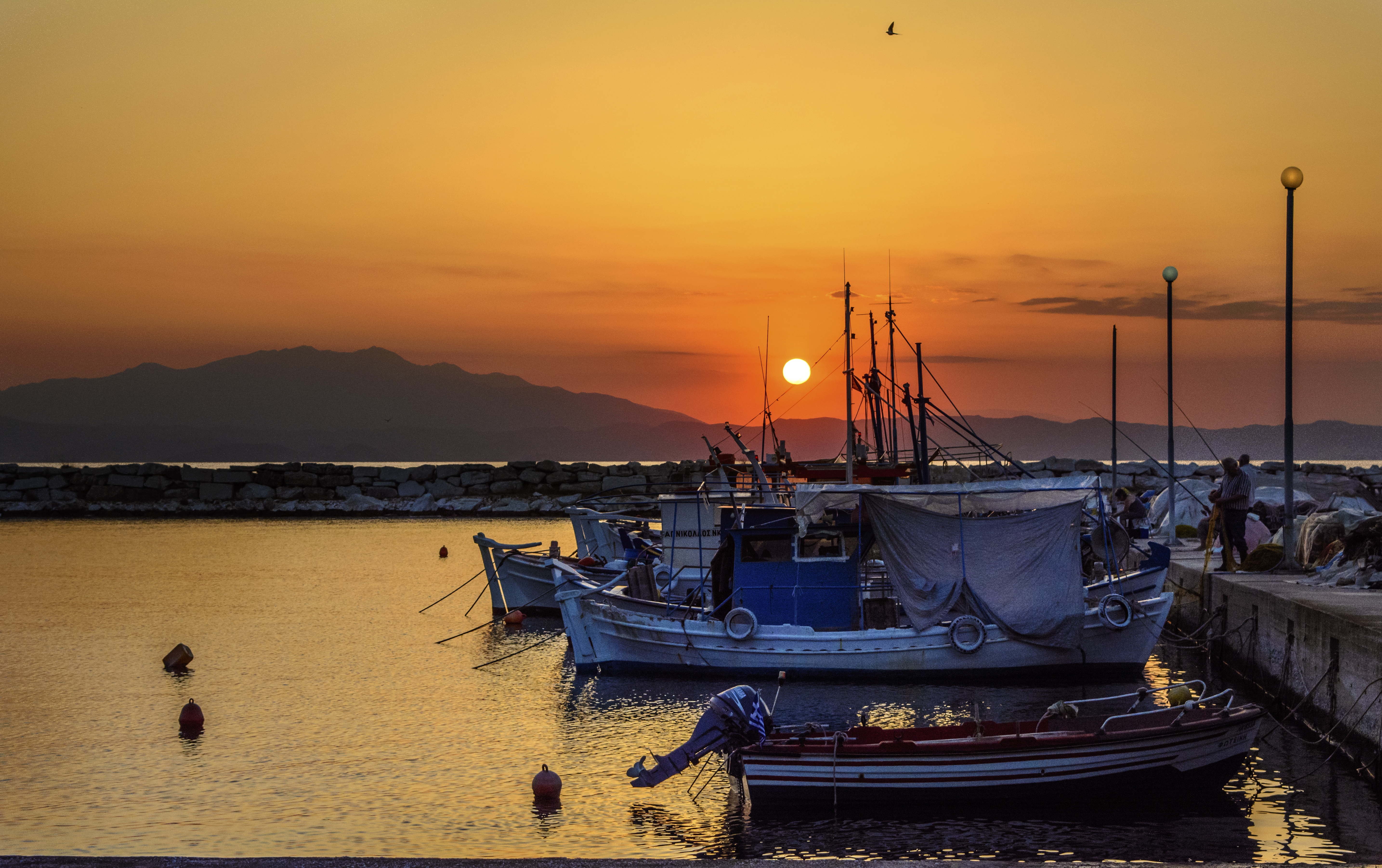 Fishing boats at the Marina at sunset