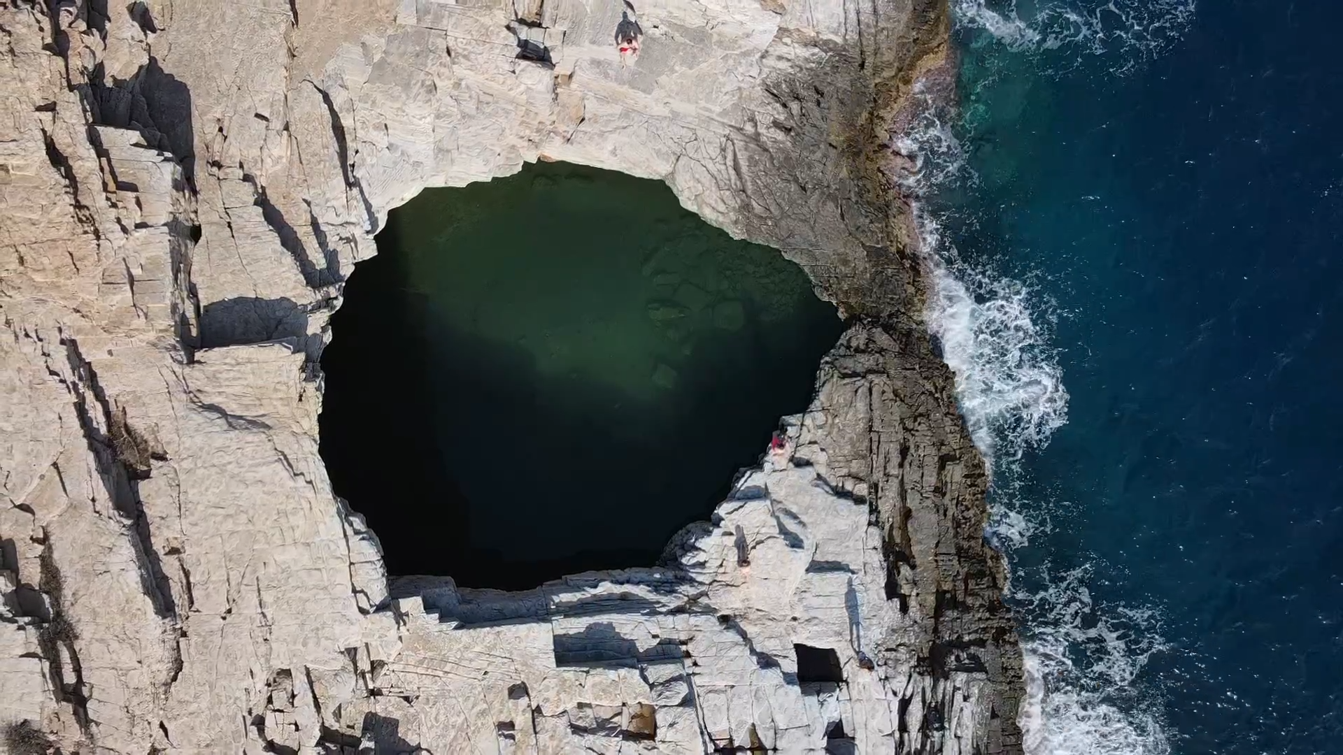 View of Giola from above with person